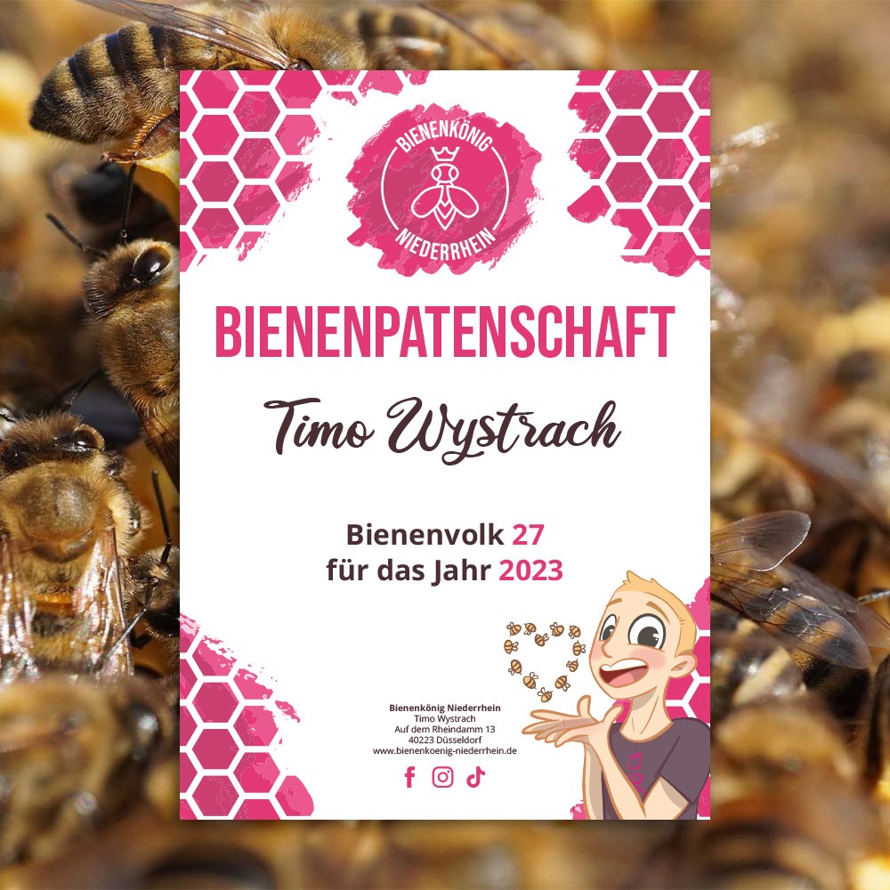 Bienenpatenschaft privat als Geschenk Imkerei Bienenkönig Niederrhein